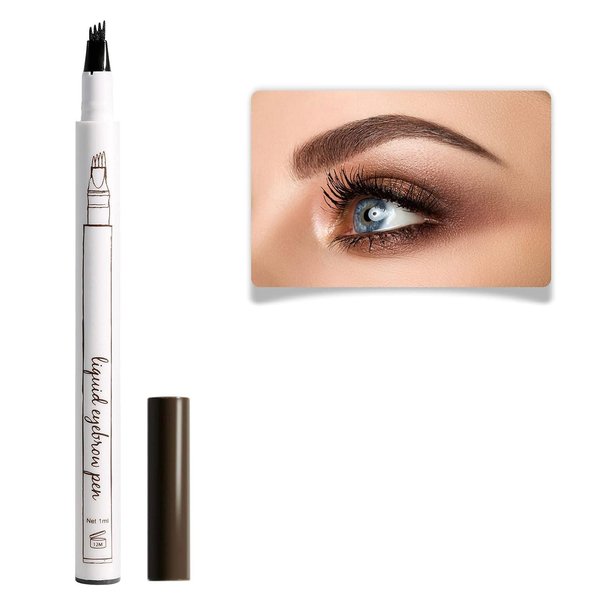 Music Flower Eyebrow Pencil - Waterproof Micro-Fork Tip Brow Pen for Long Lasting Fine Sketch - Liquid Eyebrow Pen, Smudgeproof (Chestnut)