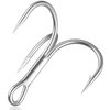 Treble Fishing Hooks,Super Sharp Solid Triple Barbed Fish Hook Strong Wide Gap High Carbon Steel Barbed Hook for Fishing Lures Baits Freshwater Saltwater (Silver 10# 125pcs)