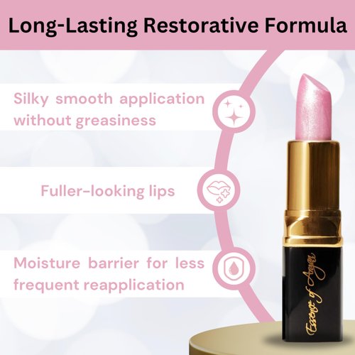 Essence Of Argan Deep Moisturizing Long Lasting Lipstick & Lip Care with 100% Pure Organic Argan Oil, Shea Butter, Jojoba Oil & Aloe Vera Pink Luster