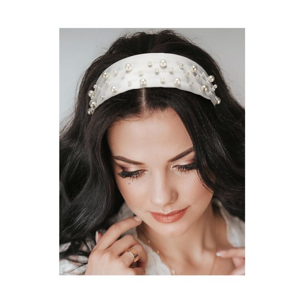SWEET Pearl bridal Headbands for Women bride headband Wide Wedding Headbands for bridal hair accessories white Fashion Headband for Party/prom/birthday/holiday