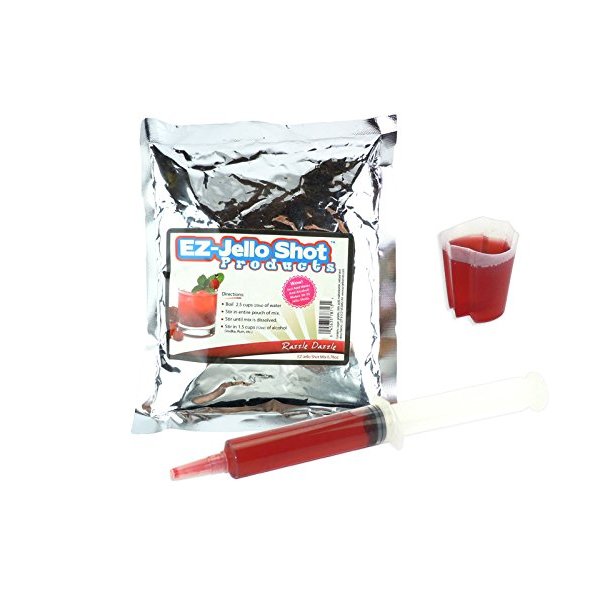 Razzle Dazzle Jello Shot Mix 6.78 oz - Premium Gluten-Free Jello Mix for Tasty Jello Shots - Easy to Make EZ Gelatin Powder Mix for Jello Shots - Adult New Year and Holiday Party Supplies