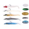 Lead Head Jigs Soft Fishing Lures with Hook Luminous Paddle Tail Sinking Swimbaits Fishing Baits for Saltwater and Freshwater