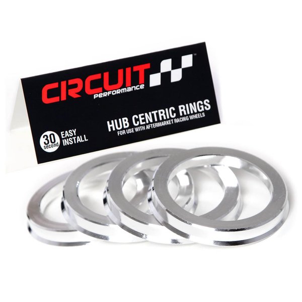 Circuit Performance 73.1mm OD to 57.1mm ID Silver Aluminum Hub Centric Rings