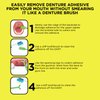 Denture Dart V2 Hard Plastic Denture Gel Adhesive Remover - Remove Denture Gel Adhesive from Mouth & Gums, Denture Glue Removal Tool, Oral Hygiene, Scraper w/Textured Grip and Rigid Bristles