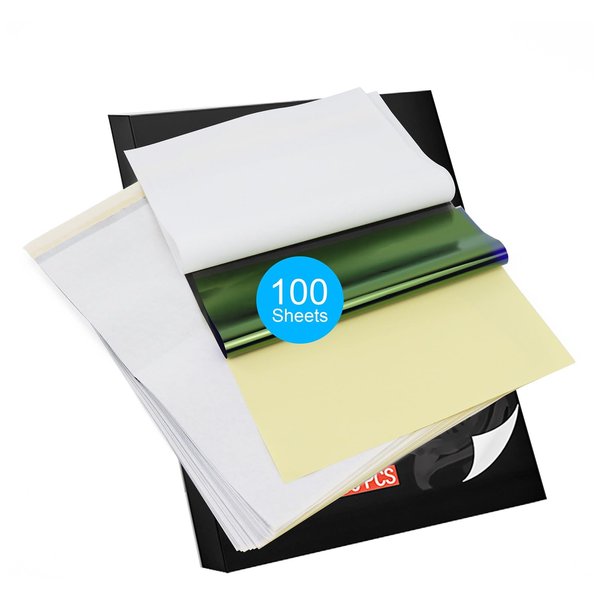 Tattoo Transfer Paper 100 Sheets A4 Size Stencil Transfer Paper for Tattooing Temporary Tattoo Stencil Paper for Printer