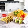 GEIKR Stainless Steel Taco Holders Set of 6 - Each Metal Taco Stands for 3 Tacos - Taco Rack with Handles - Stylish Taco Shell Holders - Oven & Dishwasher & Grill Safe Taco Trays