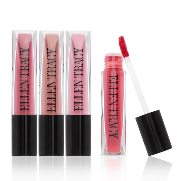 ELLEN TRACY 4-Piece Ultra Matte Liquid Lip Color Set - Rosy Nudes with Long-Lasting Glamour (7.5 ml Each, 4 Gorgeous Shades)