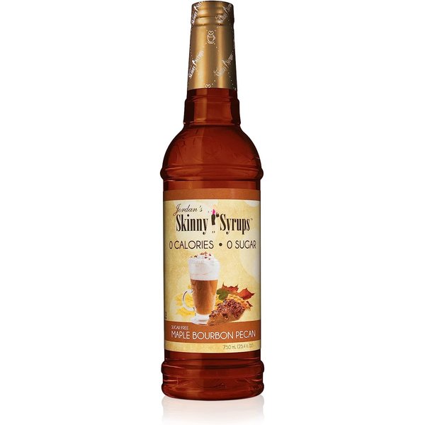 Jordan's Skinny Syrups Sugar Free Coffee Syrup, Maple Bourbon Pecan Flavor Drink Mix, Zero Calorie Flavoring for Chai Latte, Protein Shake, Food and More, Keto Friendly, 25.4 Fl Oz, 1 Pack