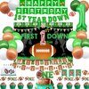 Football 1st Birthday Party Decorations，1st Year Down Birthday Decorations，1st Year Down Banner,1st Year Down Party Decorations，Football 1st Birthday Backdrop