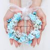 Campsis Girls Headpiece Flower Headbands Pearl Communion Hair Accessories Crystal Girls Birthday Photography Hair Band for Women and Girls(Blue)
