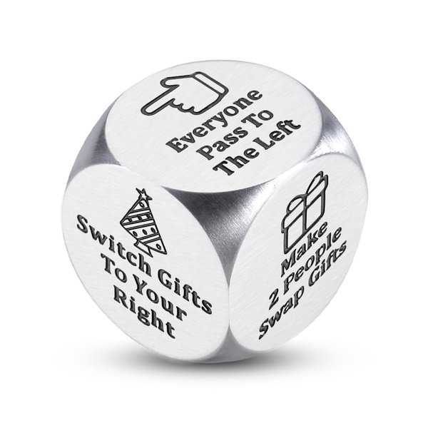 Santa Swap Gift Exchange Dice Stocking Stuffers for Family Friends Christmas Party Santa Exchange Dice Game Funny Xmas Gifts for Women Men Adults White Elephant Gifts Party Swap Dice