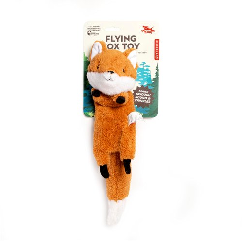 Kikkerland Kobe Flying Fox Interactive Dog Toy - Shake, Crinkle, and Swoosh