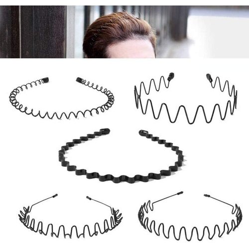YuanHolumid Black Fashion Metal Wavy Headband Reusable Hair Band Hoop Party Hairpins Headwear Hair Accessories