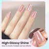 MIZHSE Moonlight Cat Eye Gel Nail Polish, Magnetic Gel Polish Set with Sheer Pink Nail Gel and 1 Magnet Stick, Glossy Effect Nail Gel Green Blue Pink Soak Off UV/LED Nail Art Salon Manicure Home Gift