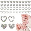 DSLSQD 40 Pieces Heart Nail Charms, Heart Charms for Nails 3D Diamond Alloy Nail Gems Rhinestones for Nails Nail Art Supplies for Women Girls Nail Design Valentine's Day Wedding Decor