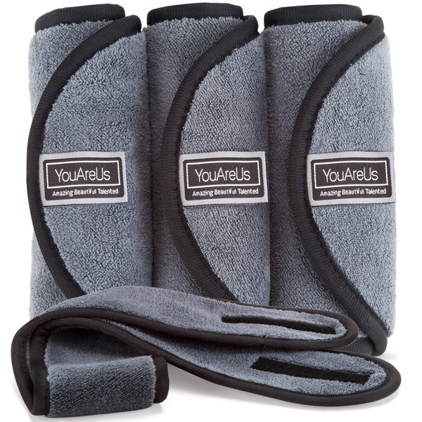 Makeup Remover Cloth Towel Set, 𝟯 𝗣𝗮𝗰𝗸 𝗮𝗹𝘀𝗼 𝗶𝗻𝗰𝗹𝘂𝗱𝗲𝘀 𝗦𝗽𝗮 𝗛𝗲𝗮𝗱𝗯𝗮𝗻𝗱 𝗮𝗻𝗱 𝗖𝗼𝘀𝗺𝗲𝘁𝗶𝗰 𝗕𝗮𝗴, by YouAreUs. Microfiber Cloth, Leaving Skin Feeling Cleaner!