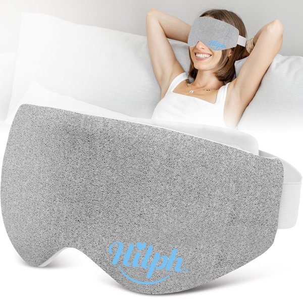 Hilph Microwave Warm Eye Mask for Dry Eyes, Heated Eye Mask Moist Heat Warm Eye Compress for Blepharitis, Styes, Tired Itchy Eyes, Eye Strain, Fatigue Eye Treatment (Grey)