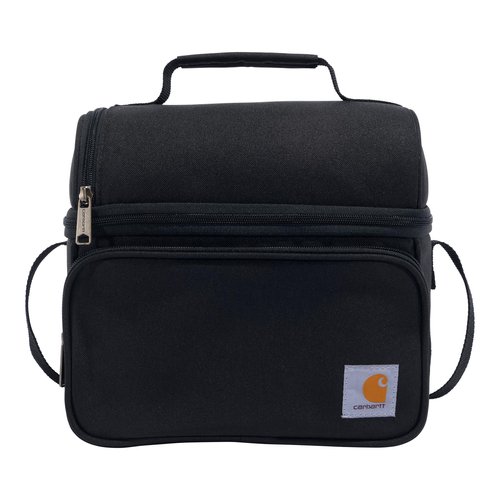 Carhartt Insulated Dual Compartment Lunch Box, Durable Fully-Insulated Worksite Lunch Cooler, Black