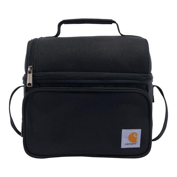 Carhartt Insulated Dual Compartment Lunch Box, Durable Fully-Insulated Worksite Lunch Cooler, Black