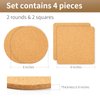 Cork Trivet, High Density Thick Cork Coaster Set for Hot Dishes and Hot Pots, 4 Pack 8 Inch Heat Resistant Multifunctional Cork Board, Hot Pads for Table and Countertop