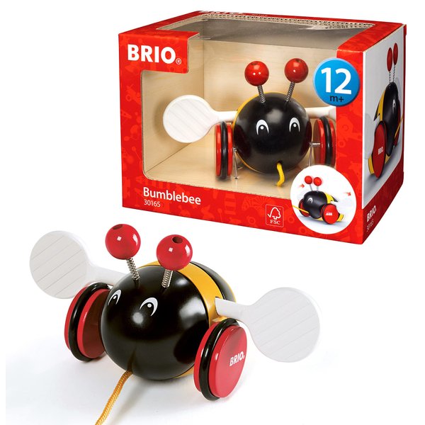BRIO World - 30165 Pull Along Bumblebee | The Perfect Playmate for Your Toddler