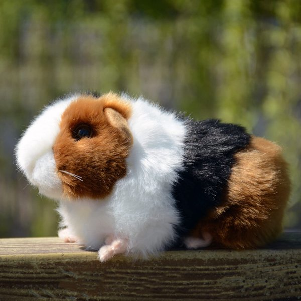 Tiny Heart Stuffed Guinea Pig Animal Toy, 7.87inch Tricolor Cute Realistic Plush Guinea Pig Toys for Children birthday present