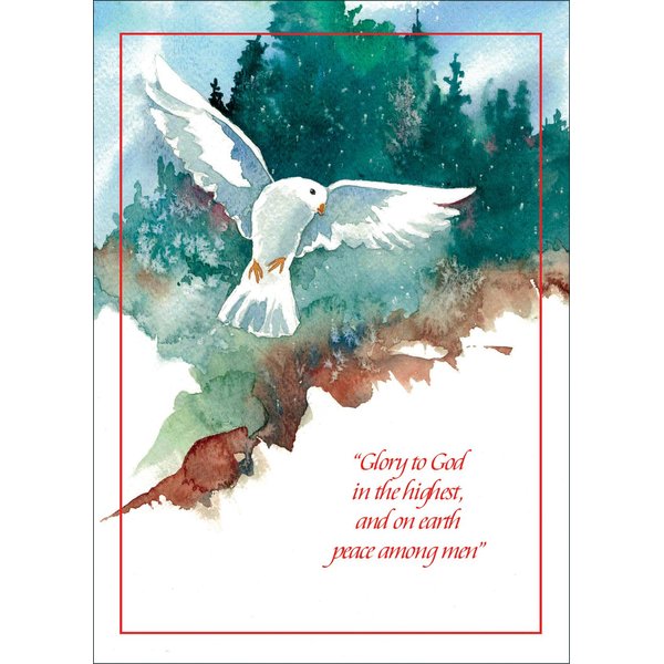 Christmas Wings of Peace - Glory to God Holiday Seasons Christmas Greeting Cards - Boxed Set of 18 Cards and Matching Envelopes