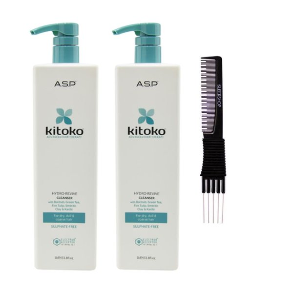 yper Asp Kitoko Hydro-Revive Cleanser (33.8 oz) with Teasing Comb Pack 2