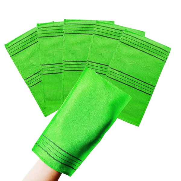 NOPIGO Korean Exfoliating Body Scrubber for Shower (5LONG Green)