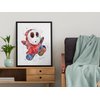 Shy Guy Prints, Game Watercolor, Nursery Wall Poster, Holiday Gifts, Kids and Children Artworks, Digital Illustration Art Racing Kart