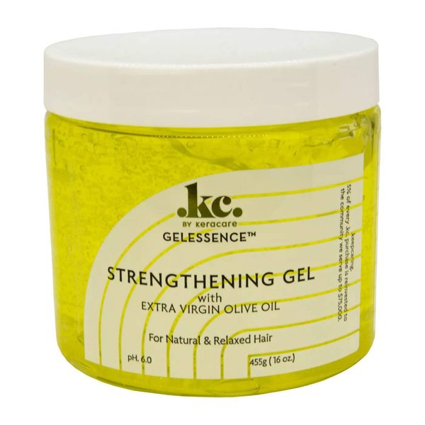 KeraCare GelEssence Strengthening Gel - 16 ounce - with Extra Virgin Olive Oil (EVOO) - Strengthens Hair - Adds Shine - Flake Free - Vegan - Crunch Free