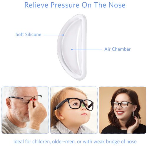 Frienda 48 Pairs Air Bag Nosepads Adhesive Eyeglass Nose Pads Anti-Slip Nose Pads Comfortable Air Chamber Nose Pads for Full Frame Eyeglasses Sunglasses 3.5 mm/ 0.4 inch Thickness (48 Pairs)
