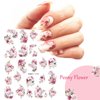 Baoximong 9 Sheets Flower Nail Art Stickers Decals 3D Self-Adhesive Nail Decals Spring Floral Nail Art Supplies Charming Daisy Leave Peony Nail Accessories for Women Nail Decorations Design