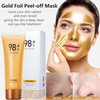 Gold Foil Peel-Off Mask, 98.4% Gold Peel Off Face Mask Anti-Wrinkle, Anti-Aging Golden Exfoliating Mask, Blackhead Remover Mask for Moisturizing Deep Cleansing(2PCS)