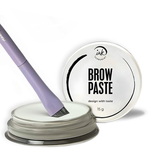 Ink Permanent Eyebrow Mapping Kit with Setting Powder, Eyebrow Brush and Mapping Paste; Brow Mapping Tool; White Brow Paste - Professional Brow Mapping Kit for Perfect Brows