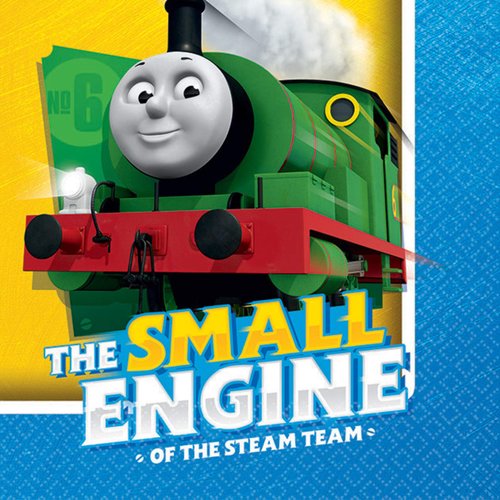 Amscan Cool Thomas The Tank Engine Birthday Party Beverage Napkins (16 Piece), 5 x 5, Blue