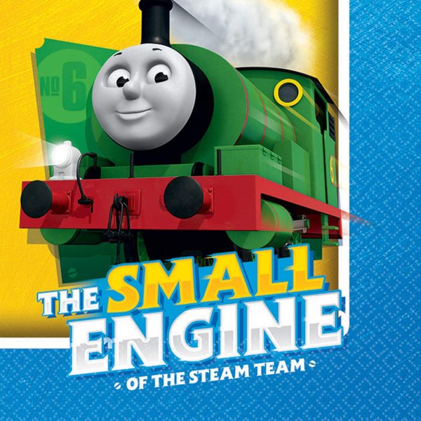 Amscan Cool Thomas The Tank Engine Birthday Party Beverage Napkins (16 Piece), 5 x 5, Blue