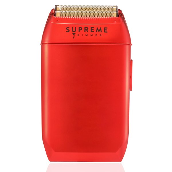 Supreme Trimmer Crunch Mens Foil Shaver STF602 (150 Minute Run Time) Men's Electric Razor | Waterproof Shaver for Short Hair or Stubble, Barber Use | Red