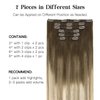 HOTBANANA Human Hair Clip in Hair Extensions, Ombre Walnut Brown to Ash Brown and Bleach Blonde 120g Clip in Hair Extensions Real Human Hair Straight Remy Hair Clip Ins 18 Inch 7pcs