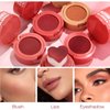 Stamp Liquid Blush Stamp Blush with Heart Shaped Applicator Natural Long Lasting Blush, Light and Airy Makeup for Women (2)