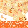 4 Pcs Stay Groovy Tablecloth Retro Hippie Boho Party Table Covers Daisy Flower Bohemian Rainbow Tablecloths Disposable Waterproof Table Cover 60s Theme Birthday Party Decor Supplies (42.5 x 70.8 Inch)