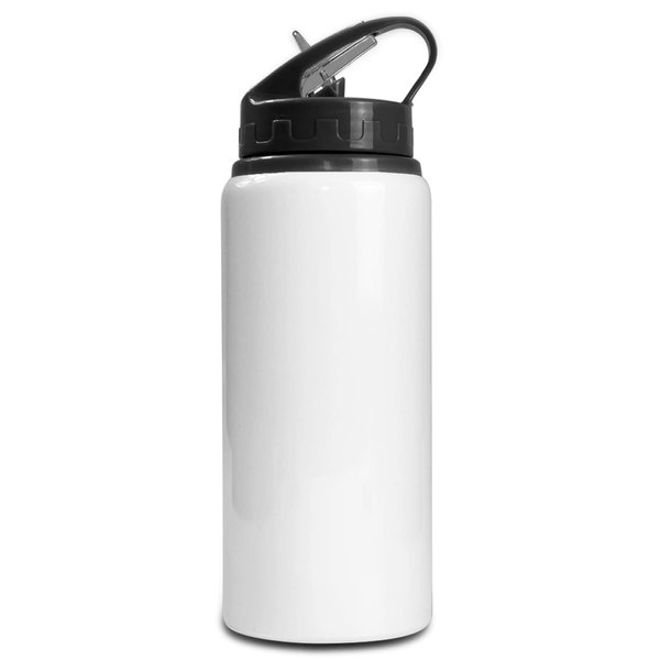 MR.R 20oz Sublimation Blanks White Sport Aluminum Bottle Portable Black Laptop Lid for Heat Transfer Printing