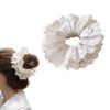 White Hair Ties for Women - Hair Scrunchies Girls 1-Piece Set - White Lace Design - Premium Fabric Ponytail Holder Hair Tie Hair Accessories