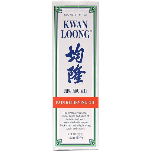 Kwan Loong Pain Relieving Medicated Oil, 2 oz. – Muscle Relief Menthol Oil – Recommended for Back Pain, Arthritis, Shoulders, Knee, Joint Discomfort, & Neck Pain – Sore Muscle Massage Oil - 4 Pack
