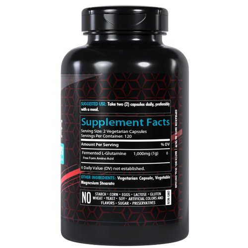 Healthfare L-Glutamine 1000mg | 240 Capsules | Amino Acid Fuel for Gut & Muscle Health | Non-GMO | Gluten-Free | Support for Recovery & Wellness | Made in The USA