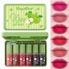 6 Colors Lip Tint Stain Set, Korean Lip Gloss Water Lip Tint Mini Liquid Lipstick Set, Multi-Use Lip and Cheek Tint, Long Lasting, Waterproof, High Pigment, Lip Tint Makeup (Green Lime)