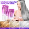 lonstin Purple Hair Mask with Comb, Anti Brass Hair Mask Paraben and Sulfate Free for Blonde Platinum Silver Gray Bleached Hair, Remove Yellow Tones and Condition Dry Damaged Hair, 8 Fl Oz