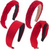 4 Pcs Red Headband Red Accessories Knotted Headband Criss Cross Hair Accessories Satin Headband Red Velvet Braided Headband for Women Girls Chinese New Year Valentine's Day Christmas (Lovely Style)