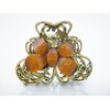 Medium butterfly flower jeweled antique bronze hair claw clip (Primary color: Red)