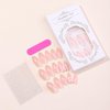 24 Pcs Pink Press on Nails Almond Shape Bow Fake Nails with Aurora Designs Pink Bows Acrylic Nails Medium Length Cute False Nails Stick on Nails Reusable Gradient Nail Kits for Women Girls